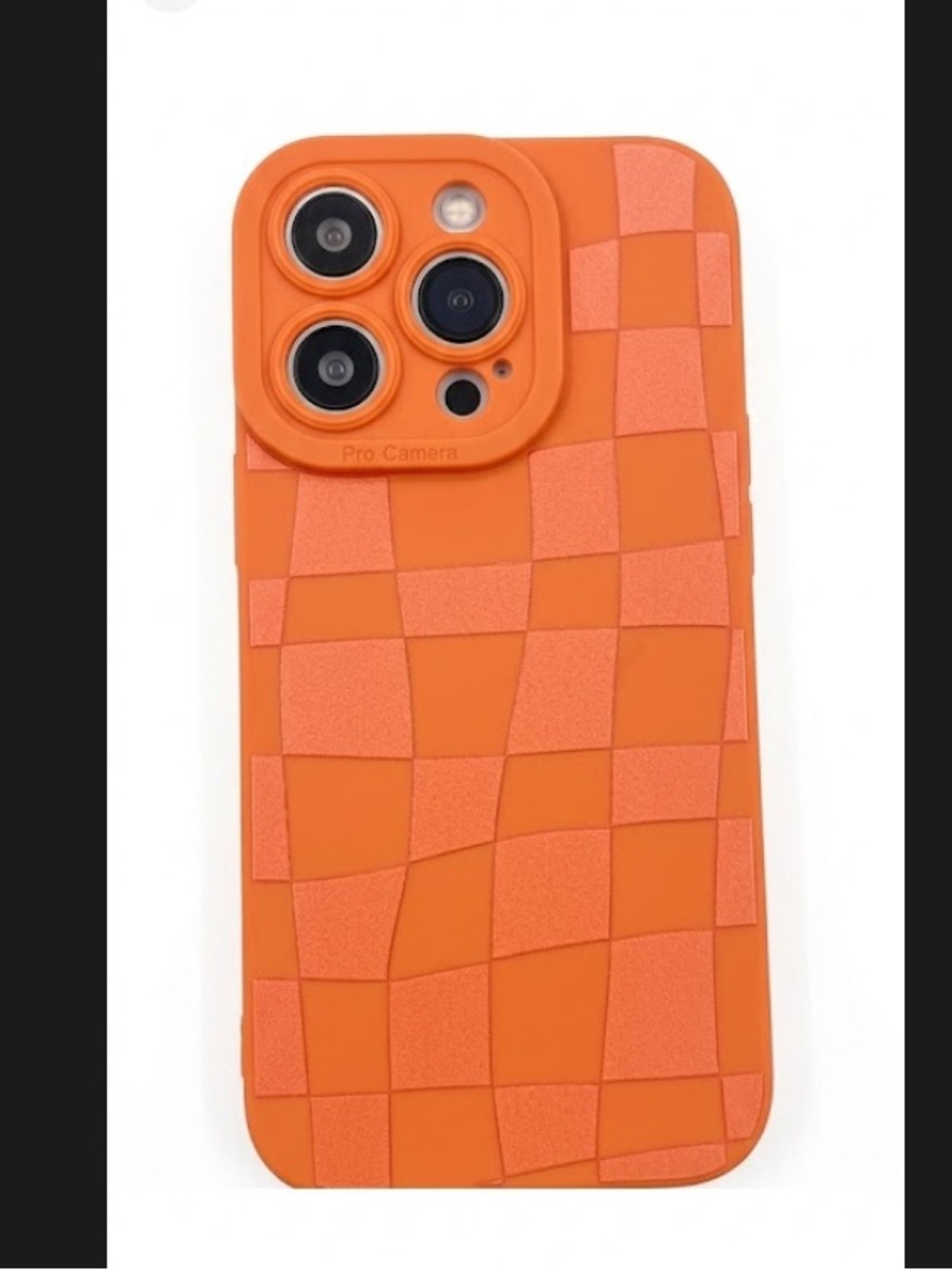 Amazon Orange Checkered Silicone Phone Case for iPhone 16 Pro